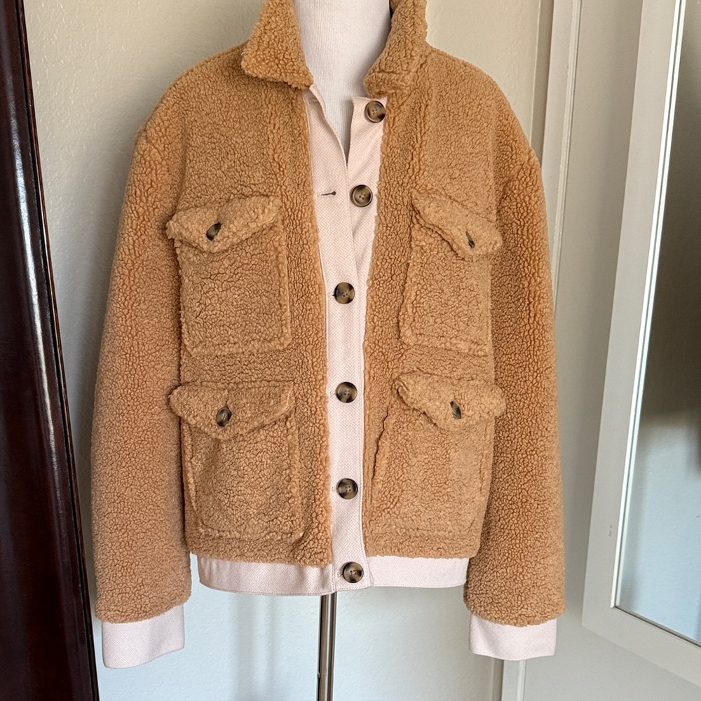 Amuse Society Cream Sherpa Jacket